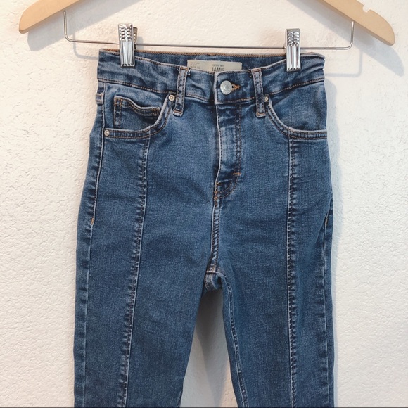 Topshop Moto Jamie HW Ponte Skinny Side Slit Jeans - Picture 2 of 12